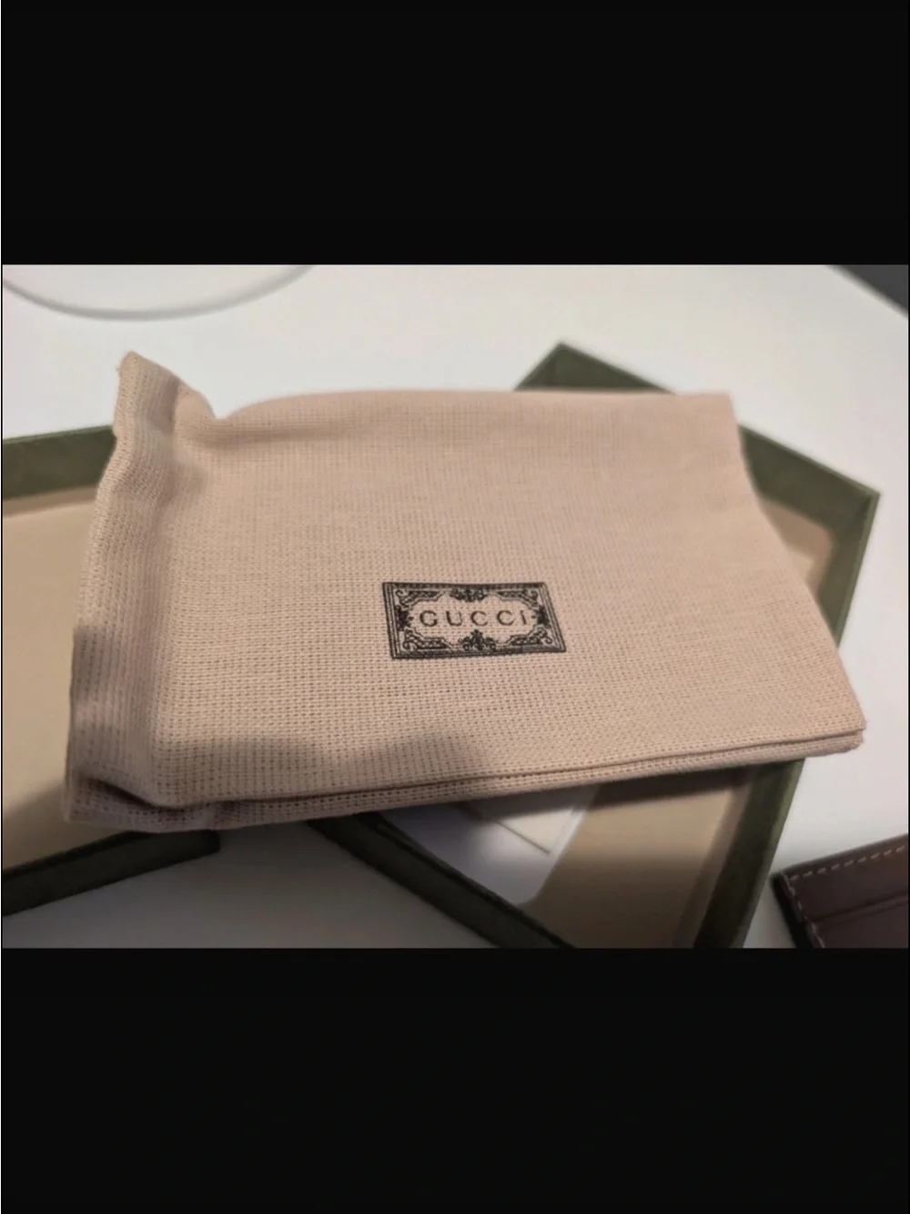 Gucci Beige and Brown GG Supreme Card Holder